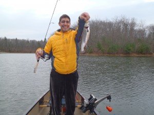 Joel shows off a nice brook trout from Otter Pond #2