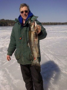 A beautiful 5.0 lbs landlocked salmon caught on March 11, 2012 by your blog author on Trickey Pond, Naples, Maine.