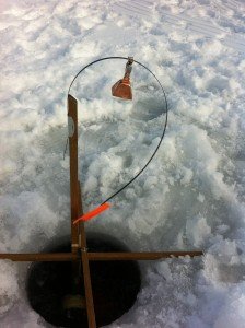 ice fishing trap with a small "alarm" bell
