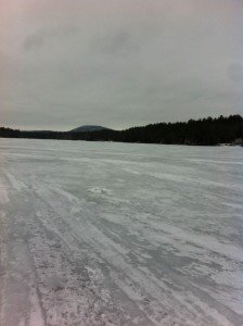 The northern shoreline of Norton Pond with view of Hatchet Mountain in the background