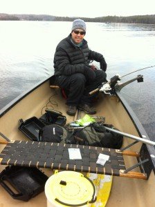 Captain Joel at the helm of his skiff