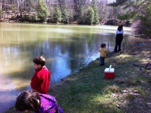 Today's fishing crew focusing on the job...