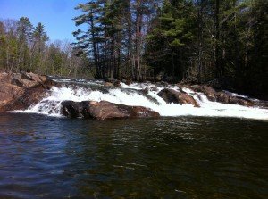 The Presumpscot River Falls at North Gorham Pond