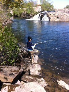 Christian working on his cast and retrieve skills