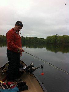 Joel focusing on his fly fishing
