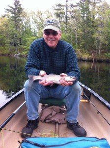 The blog author with his 14" rainbow trout