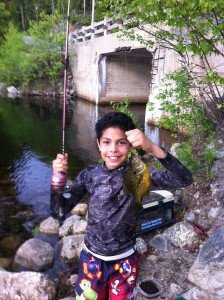 A huge sunfish caught in Sebago Cove