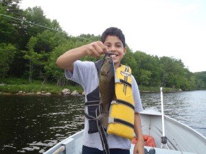 One happy fisherman with his catch