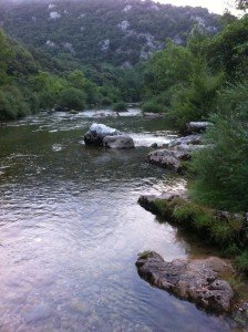 View of La Vis River upstream of Ganges in southern France