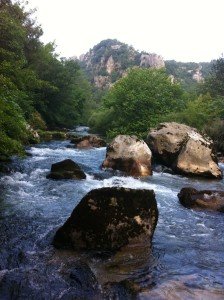 View of La Vis River upstream of Ganges in southern France