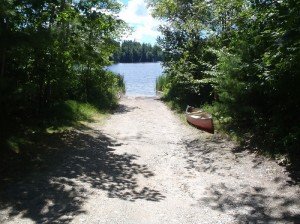 View of the boat launch on Worthley Pond