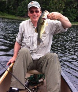 The blog author with a largemouth bass which fell for a buzzbait