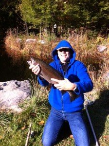 The blog author with his monster rainbow trout