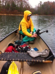 Joel adjusting his downrigger