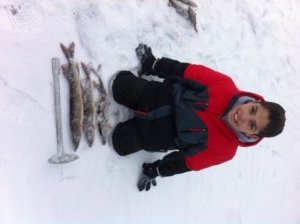 A young mind is being molded into an ice fisherman!