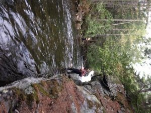 Joel and Salvy trying to entice a brookie using dry flies