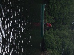 Bill working one of his fish back to the canoe