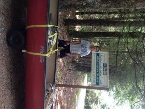 The entrance marker on Cole Road to the Alewife Woods Preserve