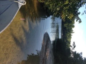 The short but shallow thoroughfare connecting Hancock Pond with Sand Pond