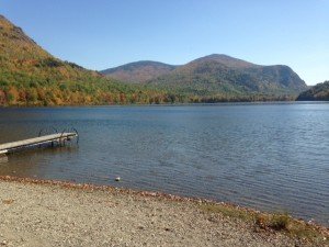 A gorgeous view of the Traveler Mountains from the north shore of Lower South Branch Pond