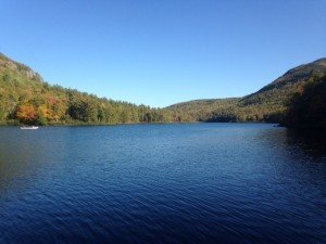 Middle Fowler Pond is long, narrow, and beautiful