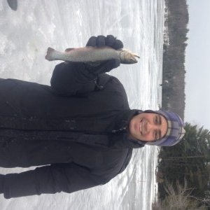 Joel's second brookie of the day caught jigging