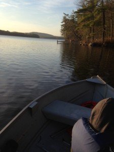 The eastern shoreline of Panther Pond, with Betty's Neck in the left background. 