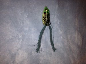 The weedless frog is fun to use but difficult to hook bass with.