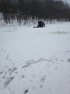 We set up camp close to the dam