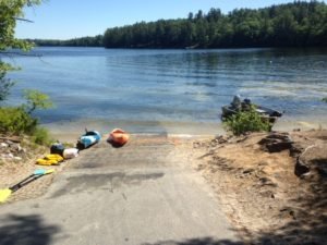 The Crescent Lake boat launch is wide and spacious but comes right off busy Route 85 
