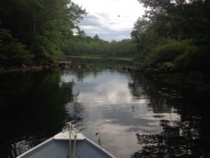 The short thoroughfare to the back bay is too shallow and bouldery to make it through