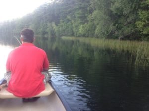 The bass-holding habitat along the eastern shoreline of Lower Range Pond is rather sparse
