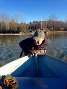 The water level by the boat launch is really low but fortunately the boat has a low draft and Joel brought the waders!