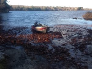 The boat launch on Kennebunk Pond is unimproved and sandy.
